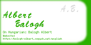 albert balogh business card